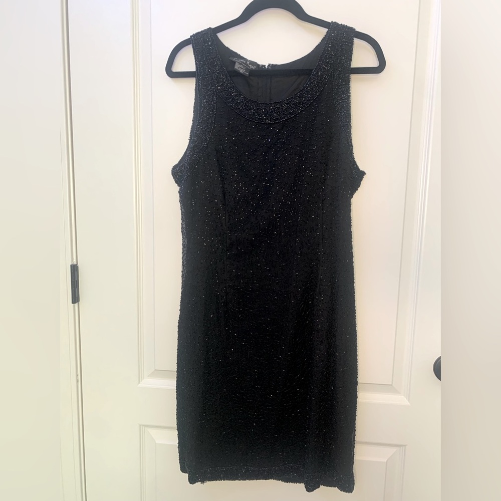 Laurence Kazar Black Beaded Dress